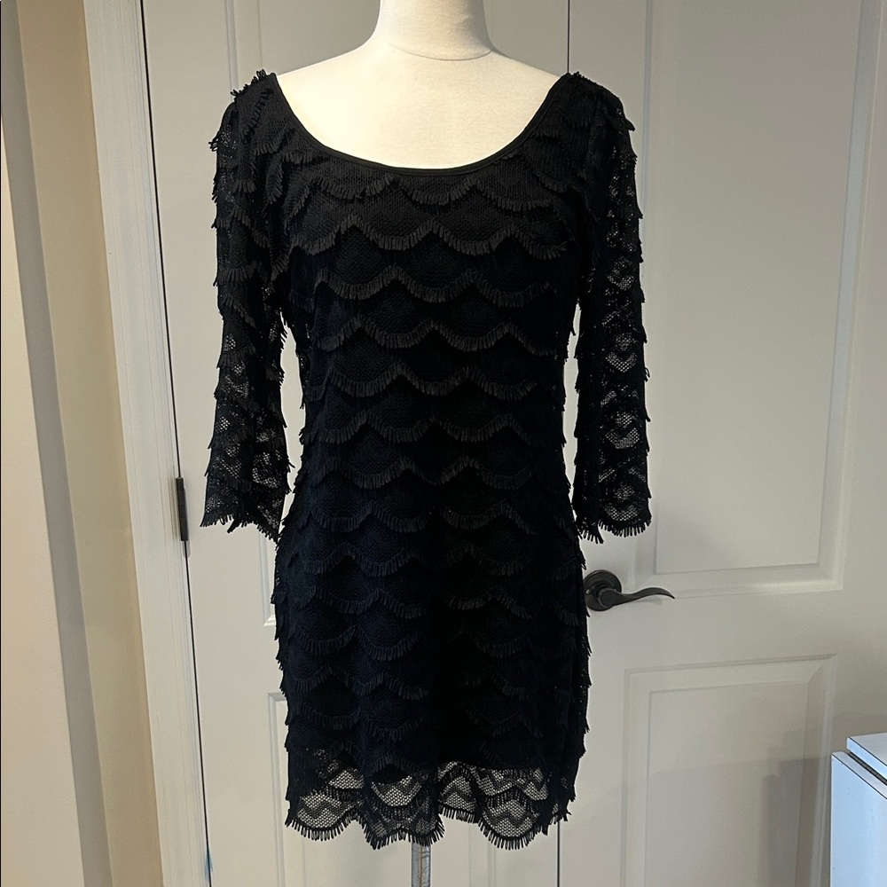 New Guess Elegant Black Lace Dress